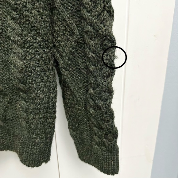 Howlin' Cable-Knit Shawl Collar Wool Cardigan In Green Size Medium - Picture 7 of 8